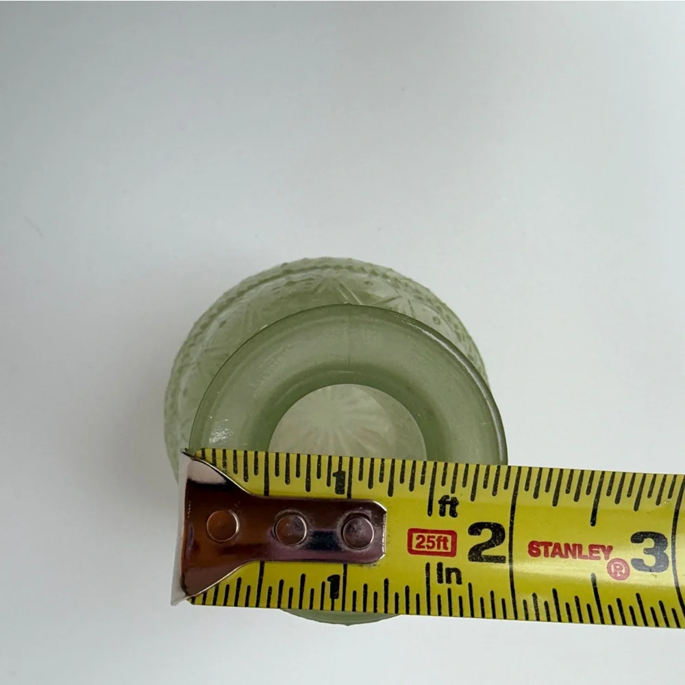 VTG Green Vase Boho Chic Glass‎ Bottle No Stopper 60s